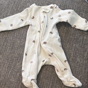 Carter's Cream and Brown Footie Pajamas